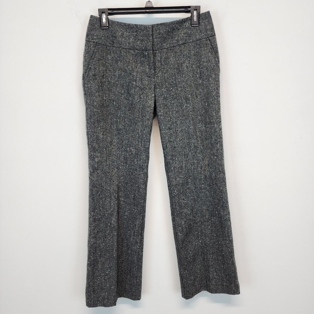 Vintage Kristin Davis Tweed Trouser Pants Size 2 Gray Straight Leg Wool Blend
